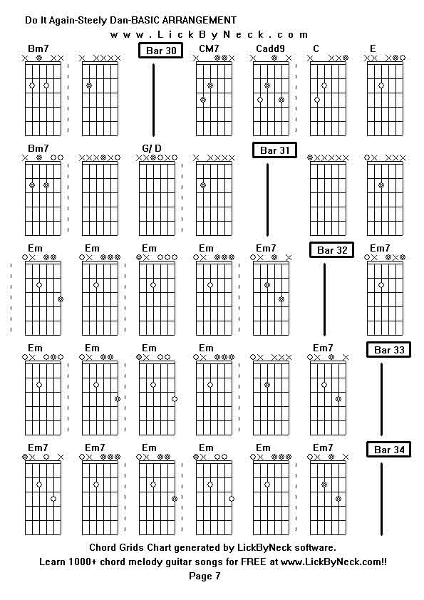 Chord Grids Chart of chord melody fingerstyle guitar song-Do It Again-Steely Dan-BASIC ARRANGEMENT,generated by LickByNeck software.